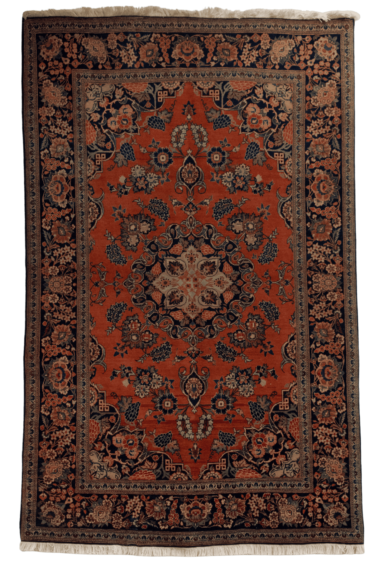 Handmade Persian Carpet – Rust Field with Diamond Medallion CPTHM10088