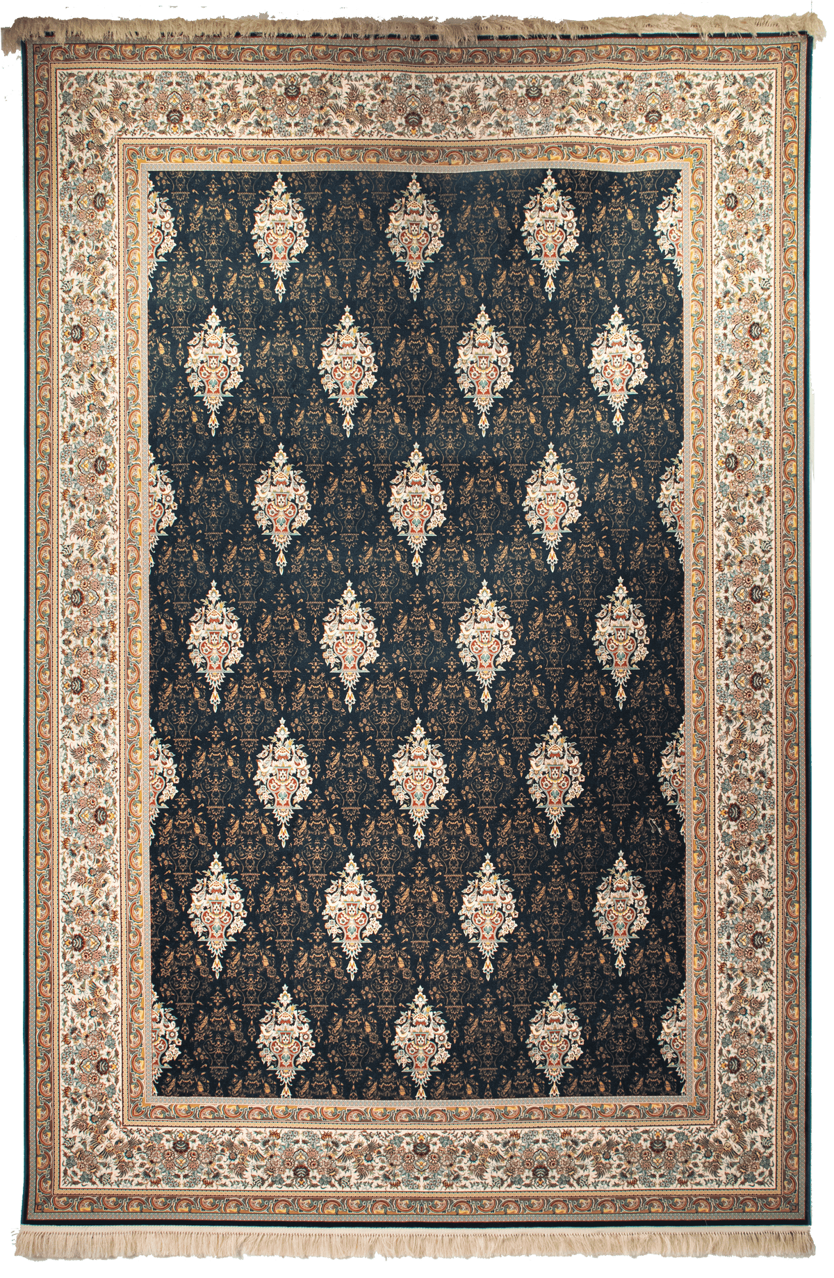 Modern Botanical Carpet – Blue-Gray & Ivory CPTMM20068