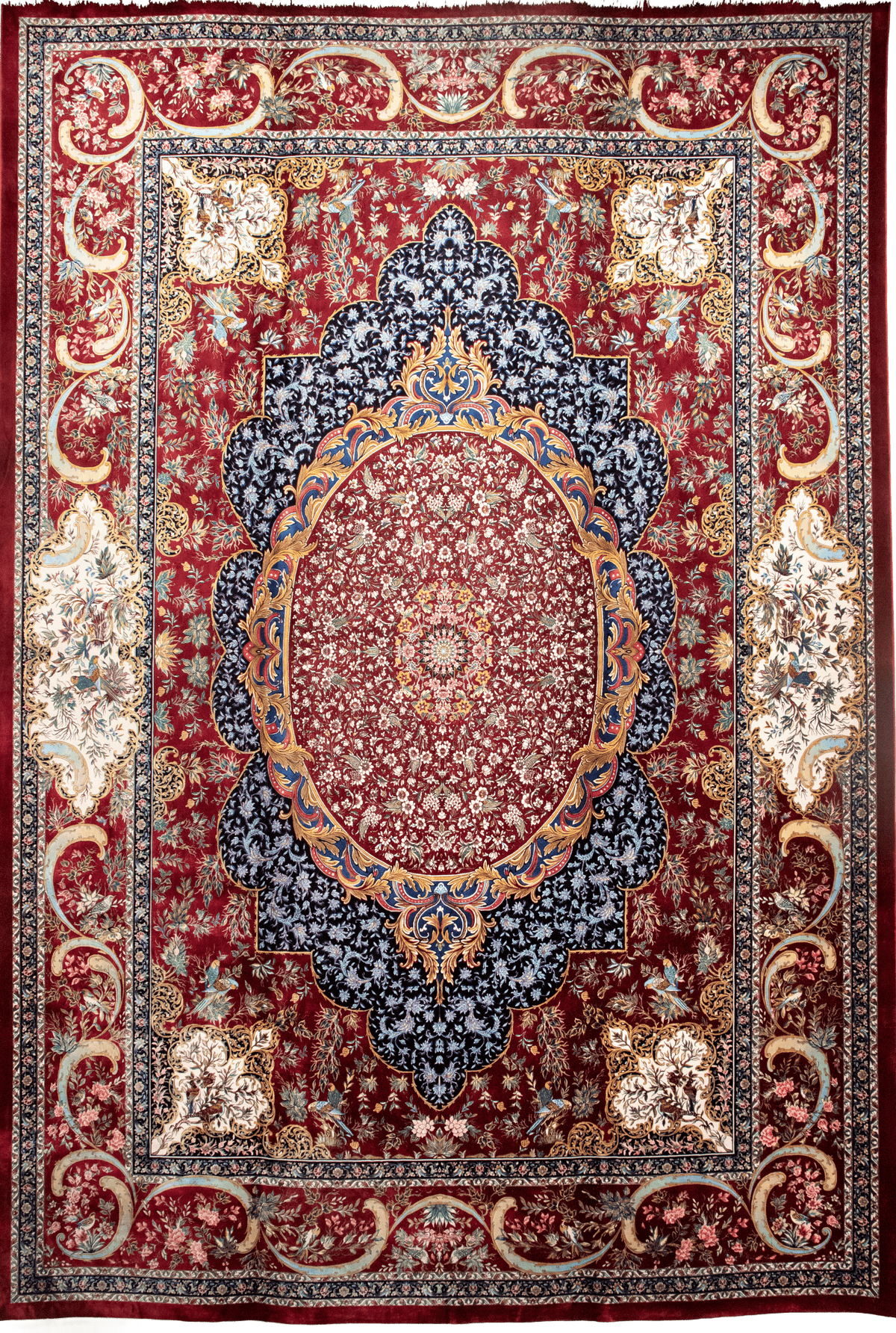Persian-Inspired Medallion Carpet – Burgundy & Navy CPTMM20058