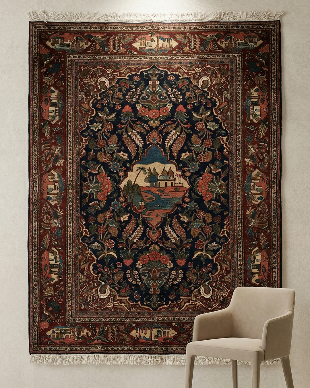 This distinguished Persian-style carpet