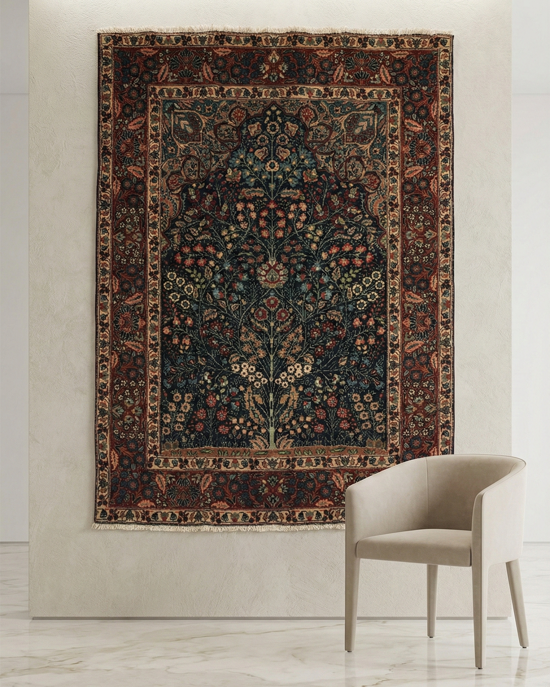 This classic Persian-style carpet