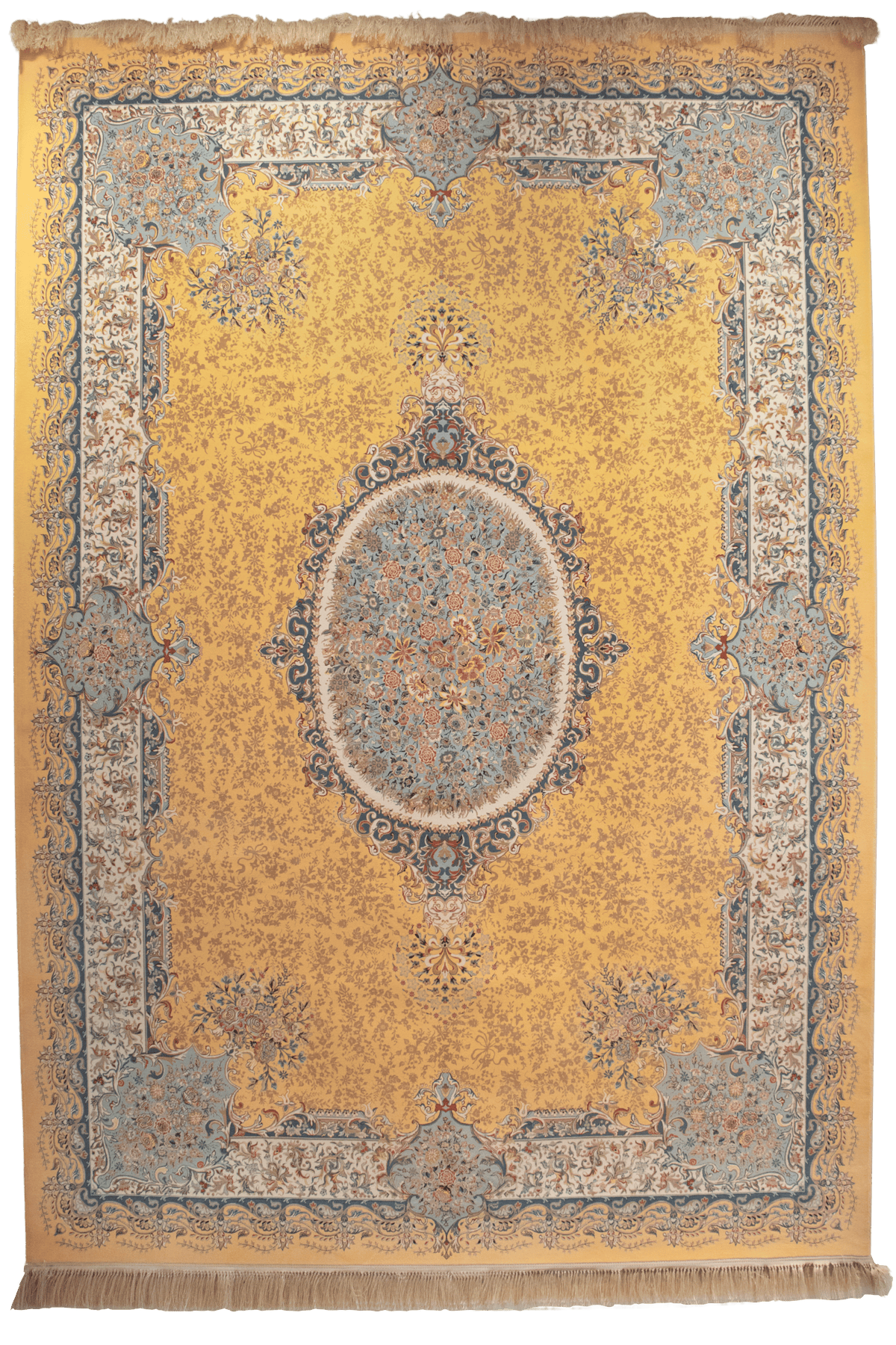 Persian-Inspired Oval Medallion Carpet – Golden Field CPTMM20065