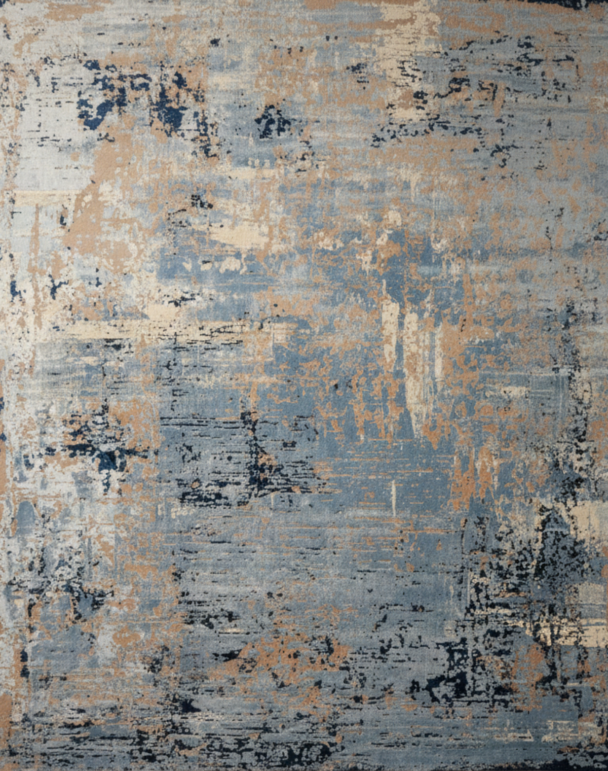 Abstract patterned rug on a plain background