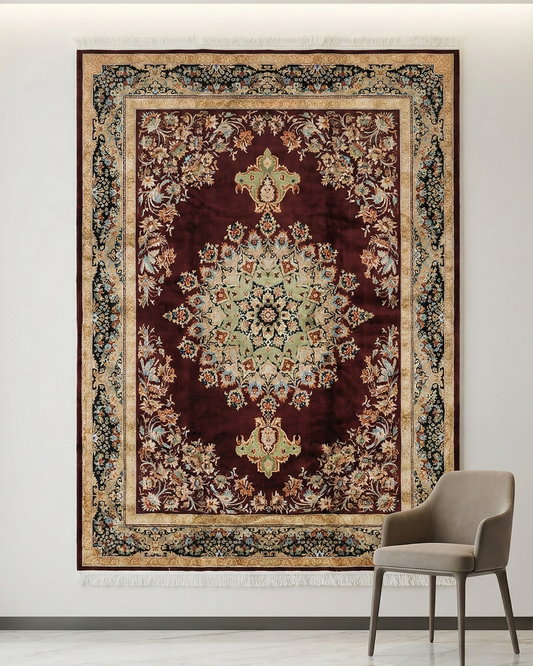 Classic Persian Floral Medallion Carpet