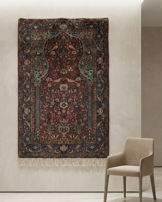 Richly detailed Persian-style carpet