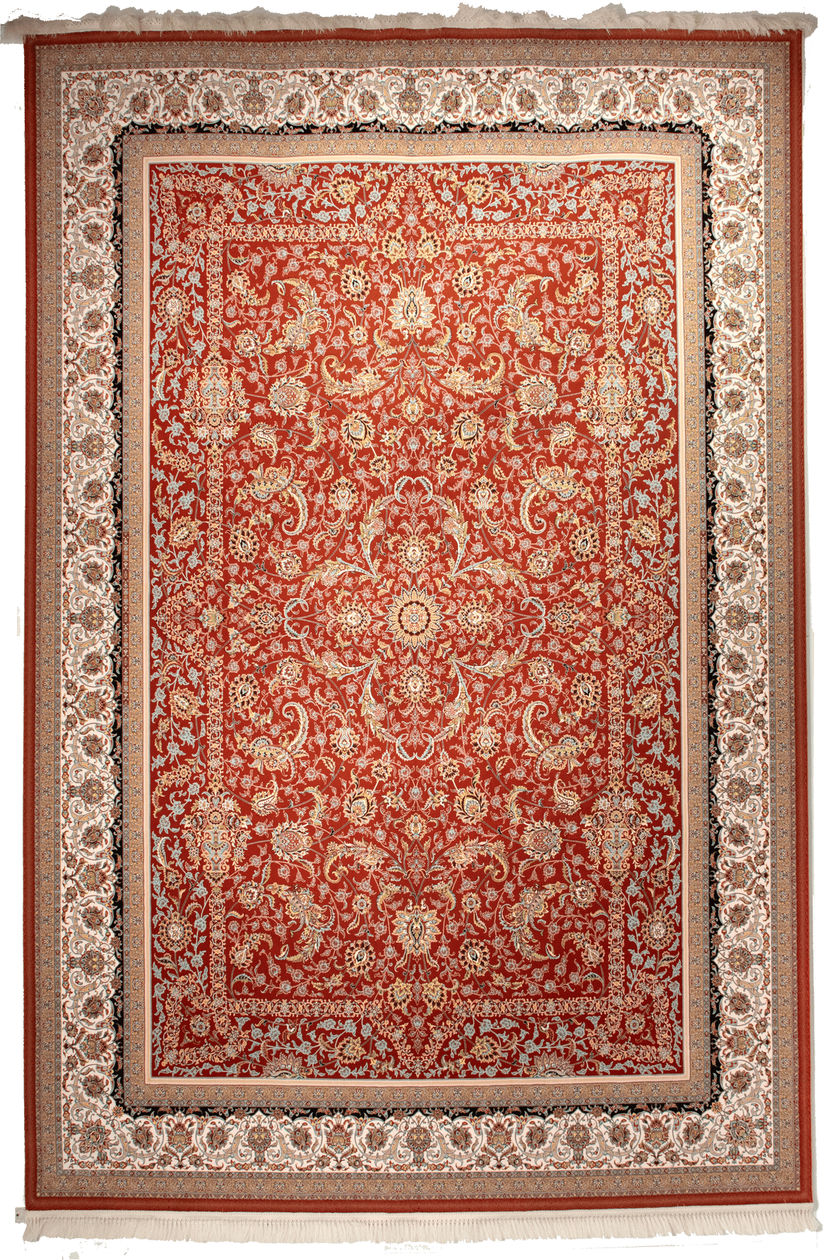 Persian-Inspired All-Over Floral Carpet – Rust Red & Ivory CPTMM20064