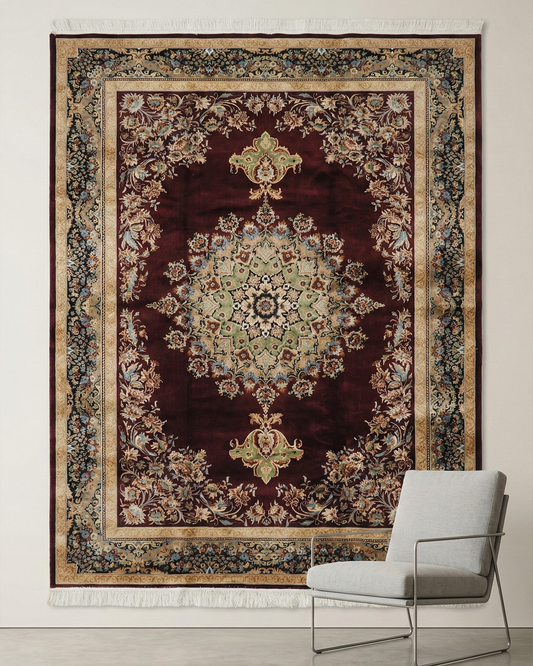 This classic Persian-style carpet