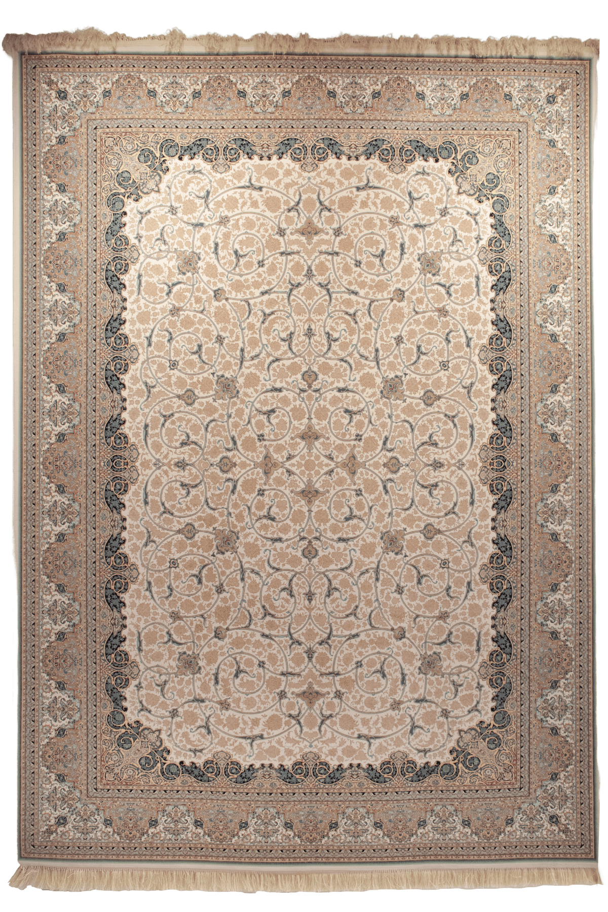 Persian-Inspired Arabesque Scroll Carpet – Beige & Ivory CPTMM20063