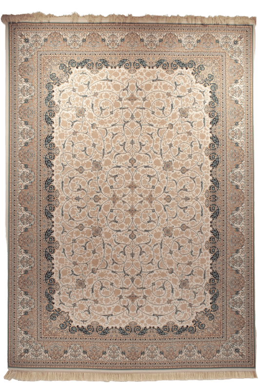 Persian-Inspired Arabesque Scroll Carpet – Beige & Ivory CPTMM20063