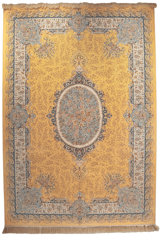 Persian-Inspired Oval Medallion Carpet – Golden Field CPTMM20065