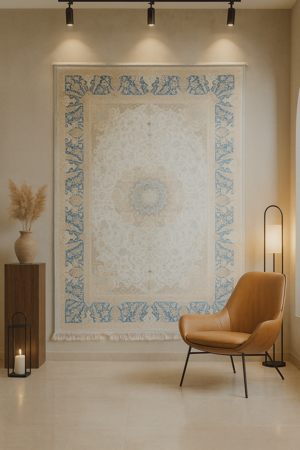 Ivory & Sky Blue Persian Elegance