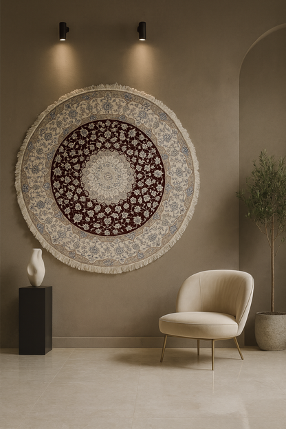 Imperial Maroon Round Persian Masterpiece