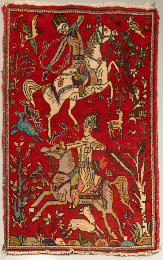 Antique Persian Pictorial Handmade Carpet – Iran HM
