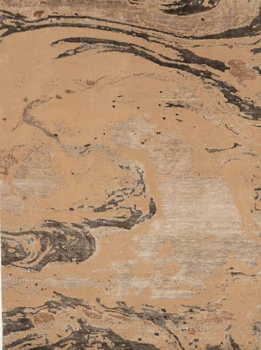 Handmade Modern Abstract Rug – Marbled Design, India CPTHM10072