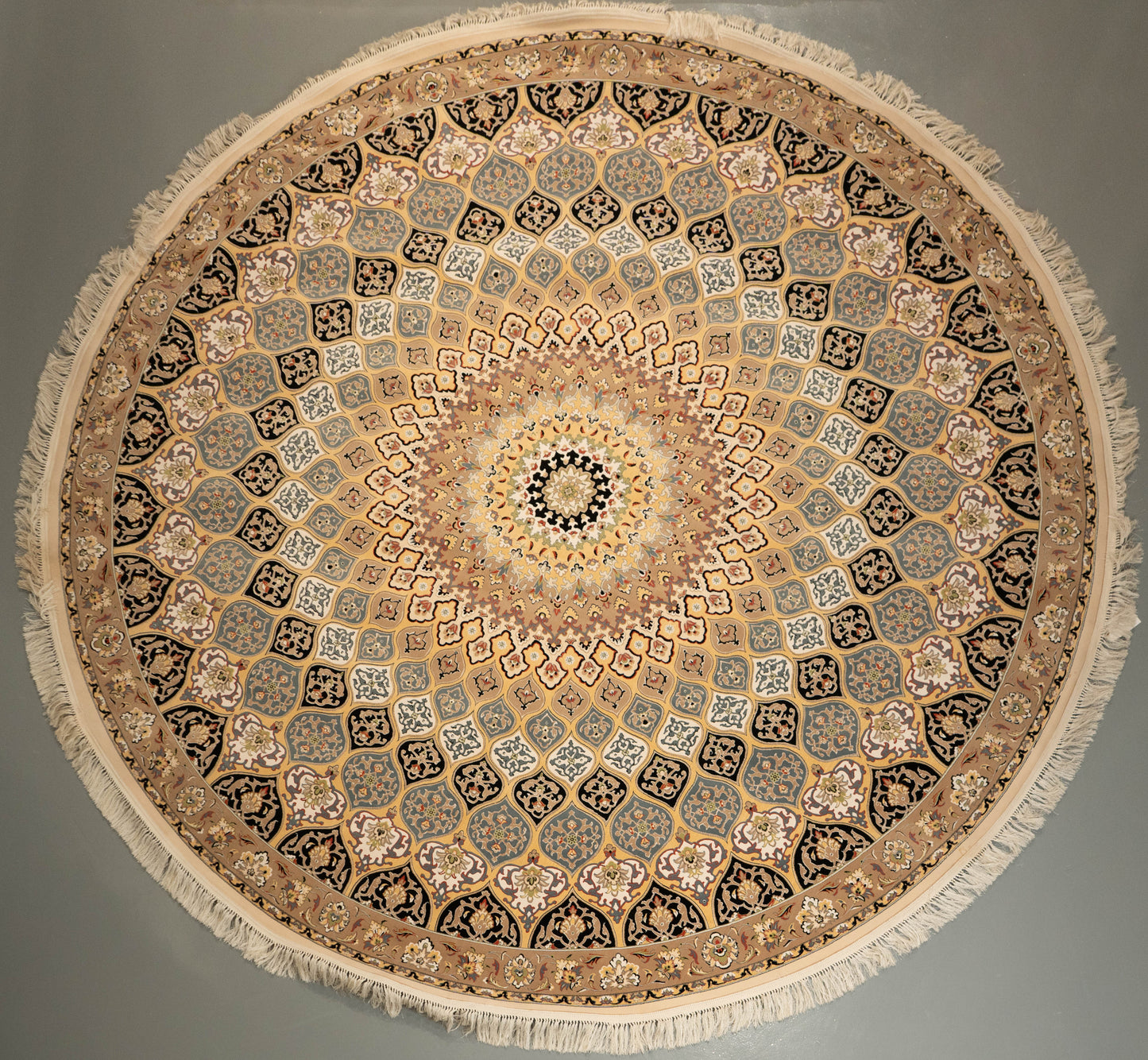 Vintage Dark Floral Persian-Style Carpet MM