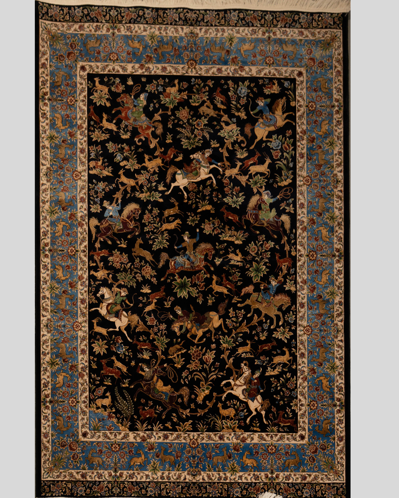 Royal Hunting Scene Wool & Cotton Carpet CPTMM20003