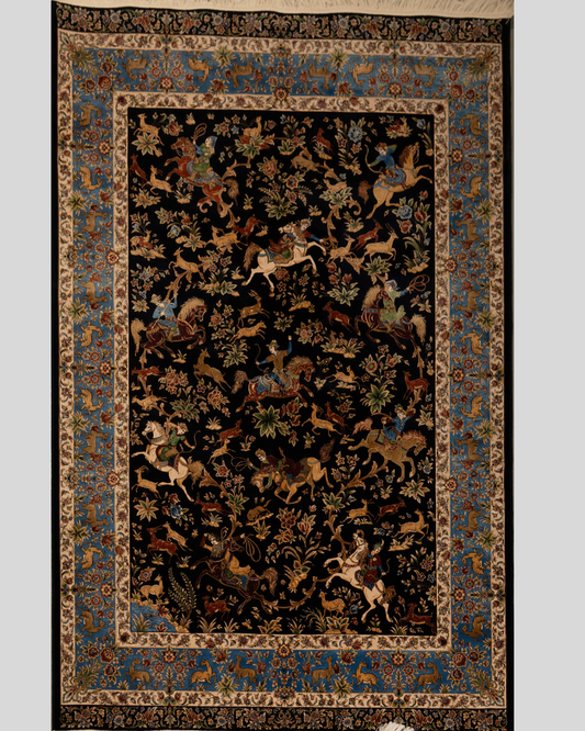 Royal Hunting Scene Wool & Cotton Carpet CPTMM20003