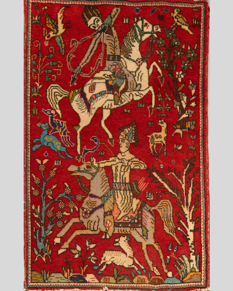 Antique Persian Pictorial Handmade Carpet – Iran HM CPTHM10073